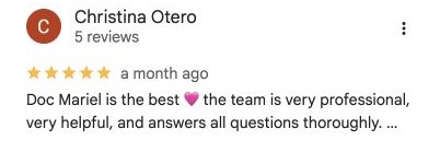 Original Google Maps review by Christina Otero