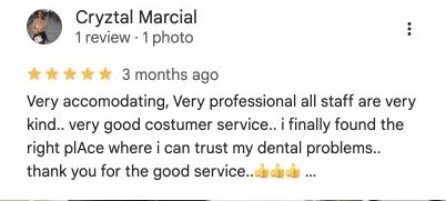 Original Google Maps review by Cryztal Marcial