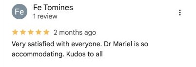 Original Google Maps review by Fe Tomines