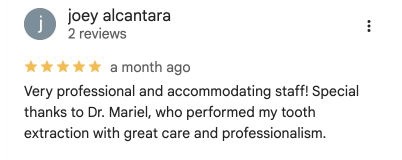 Original Google Maps review by joey alcantara