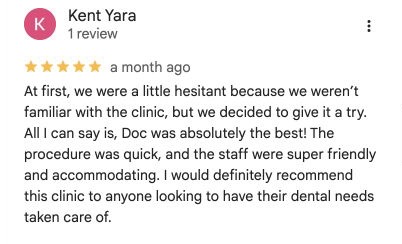 Original Google Maps review by Kent Yara