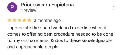 Original Google Maps review by Princess ann Enpictana